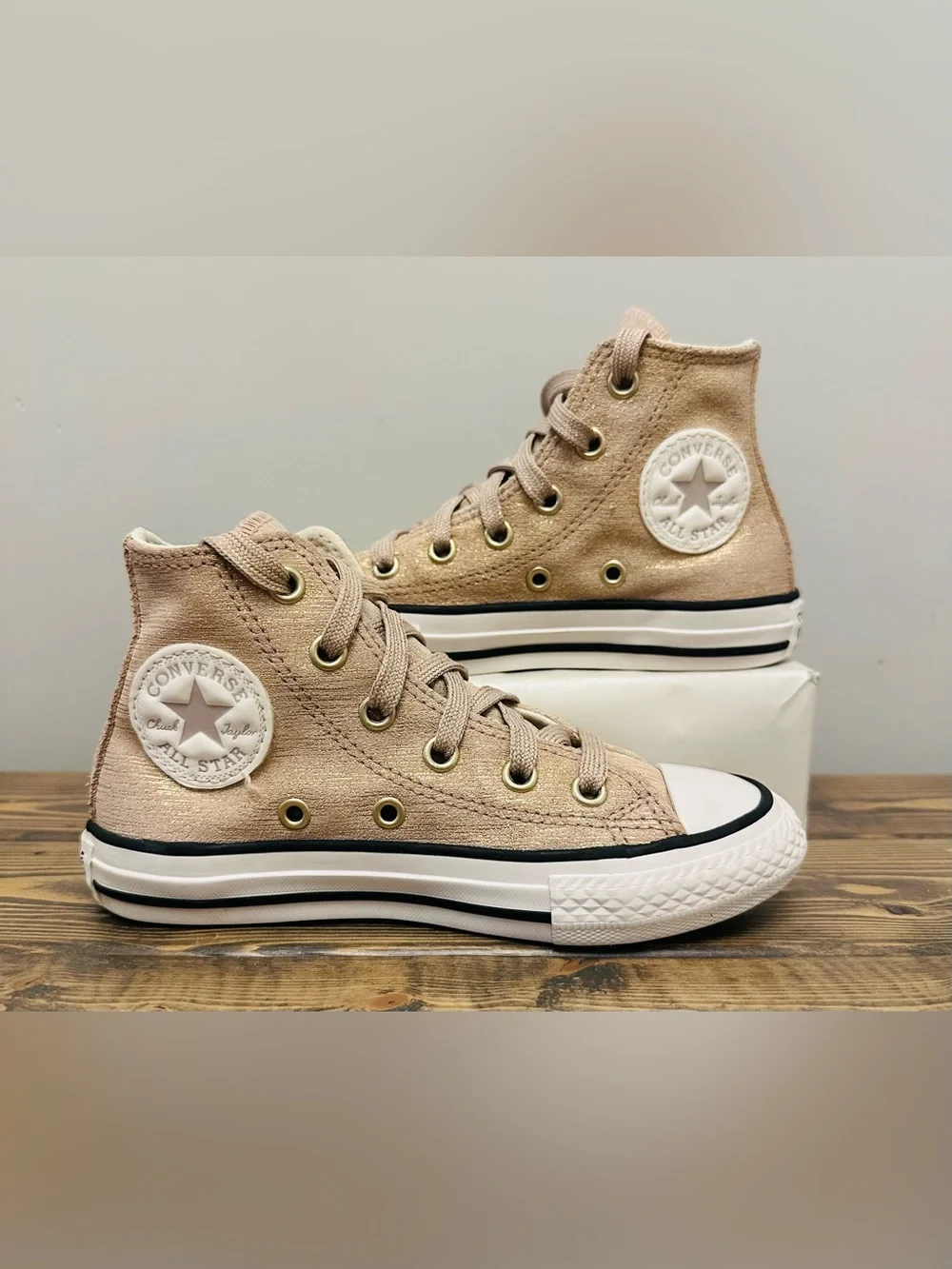 Converse Chuck Taylor High Top Glitter Rose Pink Shoes Size 11 Youth